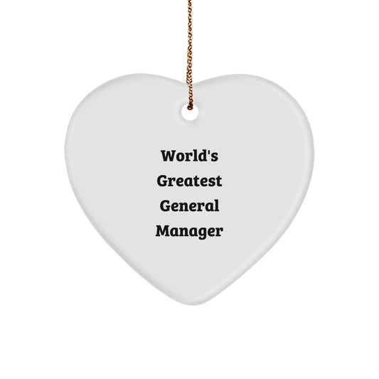 Funny General Manager Heart Ornament, Inspirational Gifts from Friends for General Manager, Christmas Unique Gifts - Image 1