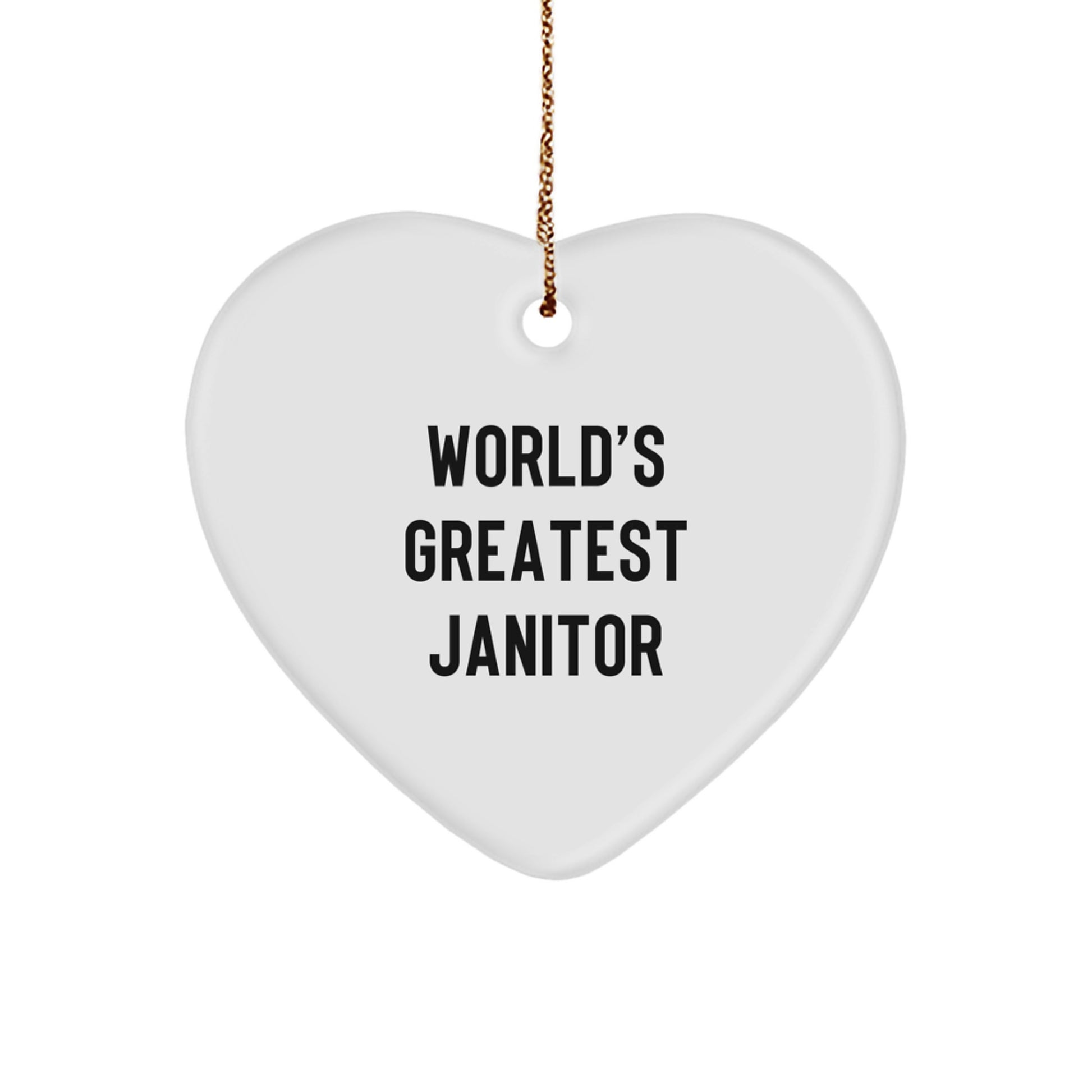 Janitor Keepsake Christmas Heart Ornament for Him Bright Gift - Image 1