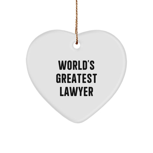 Christmas Gift for Her Lawyer Heart Ornament Present - Image 1