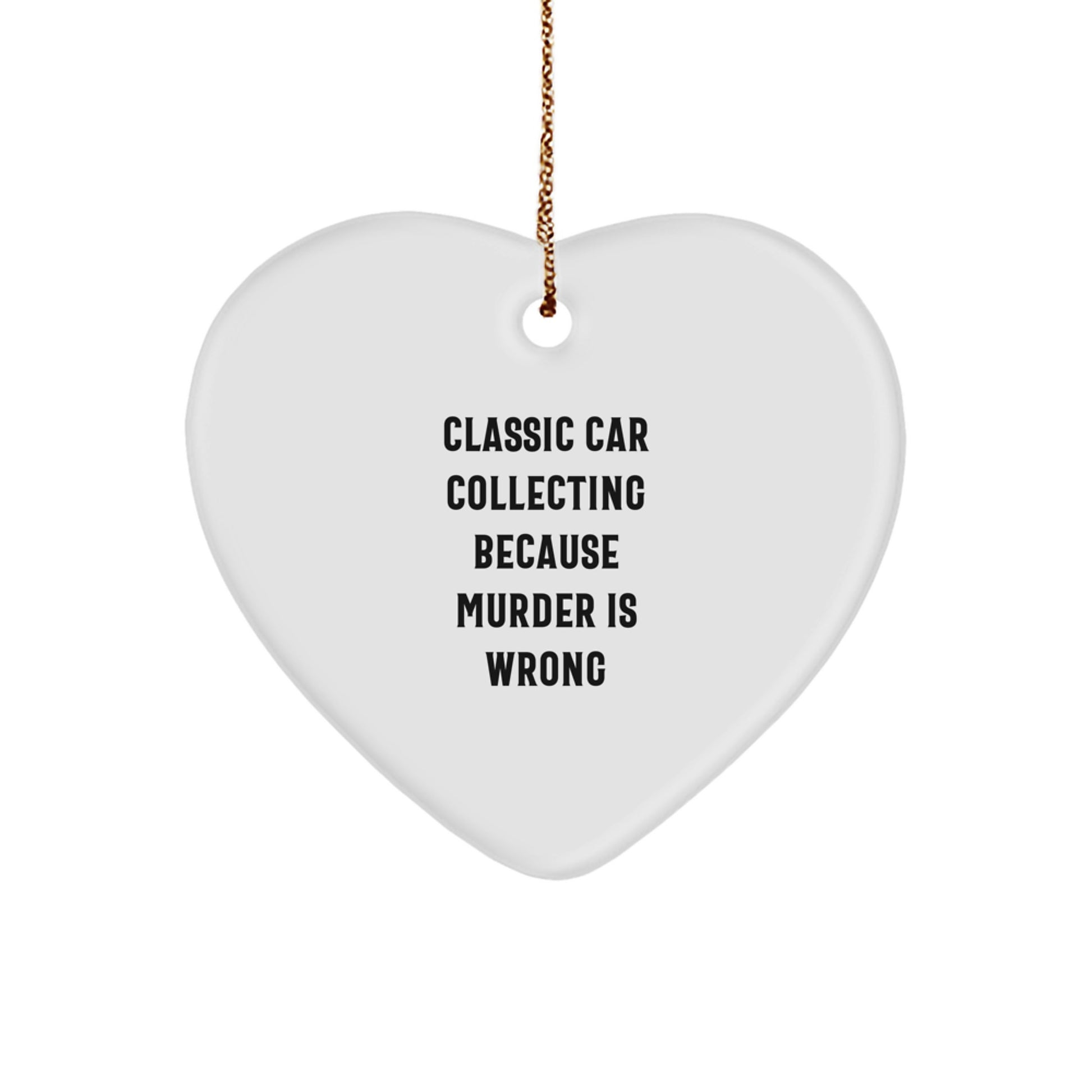 Funny Classic Car Collecting Heart Ornament Gifts from Friends for Men Women Family Classic Car Enthusiasts Christmas Unique Gifts - Image 1