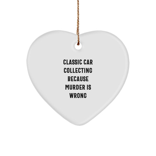 Funny Classic Car Collecting Heart Ornament Gifts from Friends for Men Women Family Classic Car Enthusiasts Christmas Unique Gifts - Image 1
