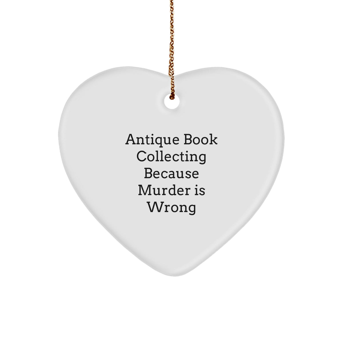 Heart Ornament Antique Book Collecting Christmas Unique Gift Idea Coworkers - Image 1