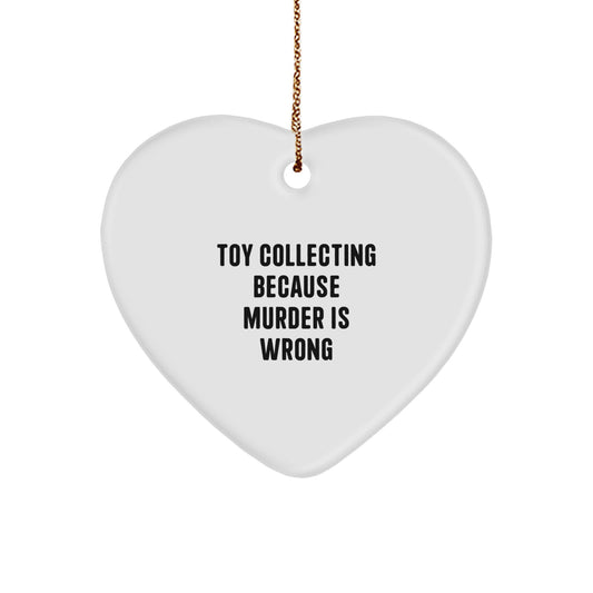 Toy Collecting Heart Christmas Ornament for Him Gift Murder is Wrong - Image 1