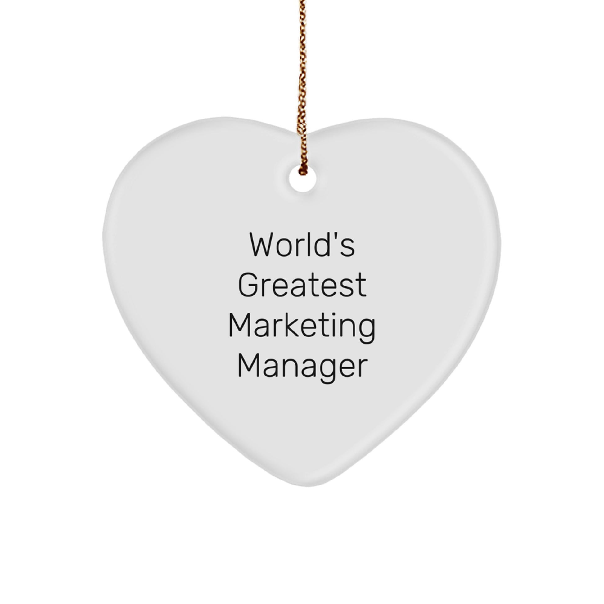 Funny Marketing Manager Gifts from Friends for Christmas Unique Gifts - World's Greatest Marketing Manager Heart Ornament - Image 1