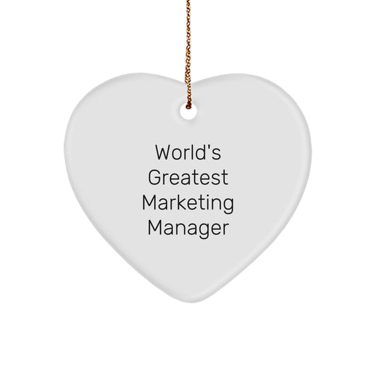 Funny Marketing Manager Gifts from Friends for Christmas Unique Gifts - World's Greatest Marketing Manager Heart Ornament - Image 1