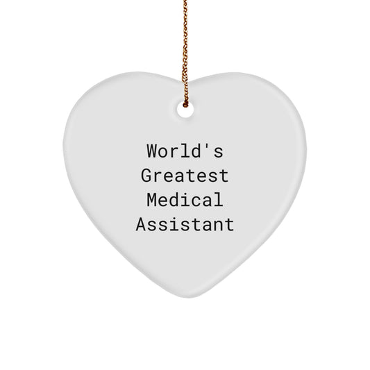 Funny Medical Assistant Gifts from Friends Christmas Heart Ornament for World's Greatest Medical Assistant - Image 1