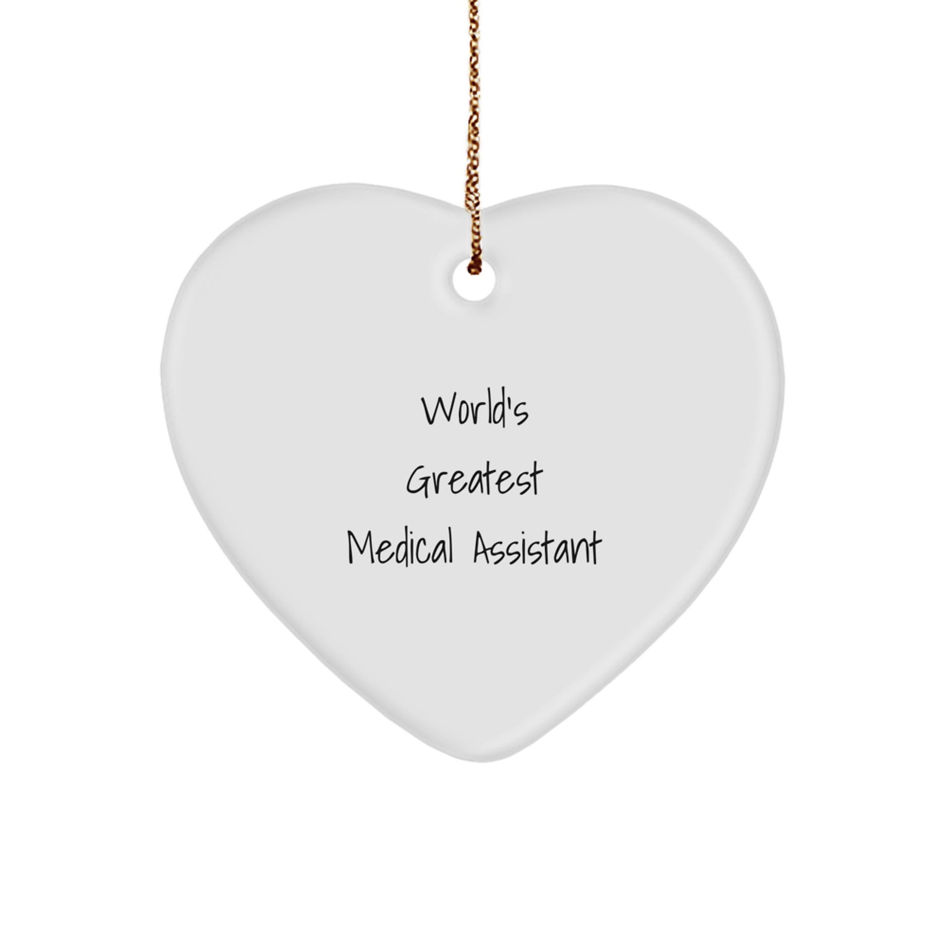 Funny Medical Assistant Gifts from Friends - World's Greatest Medical Assistant Heart Ornament for Christmas Unique Gifts - Image 1