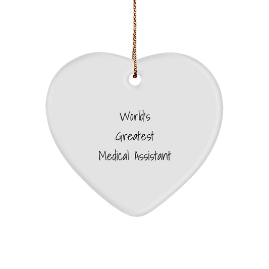 Funny Medical Assistant Gifts from Friends - World's Greatest Medical Assistant Heart Ornament for Christmas Unique Gifts - Image 1