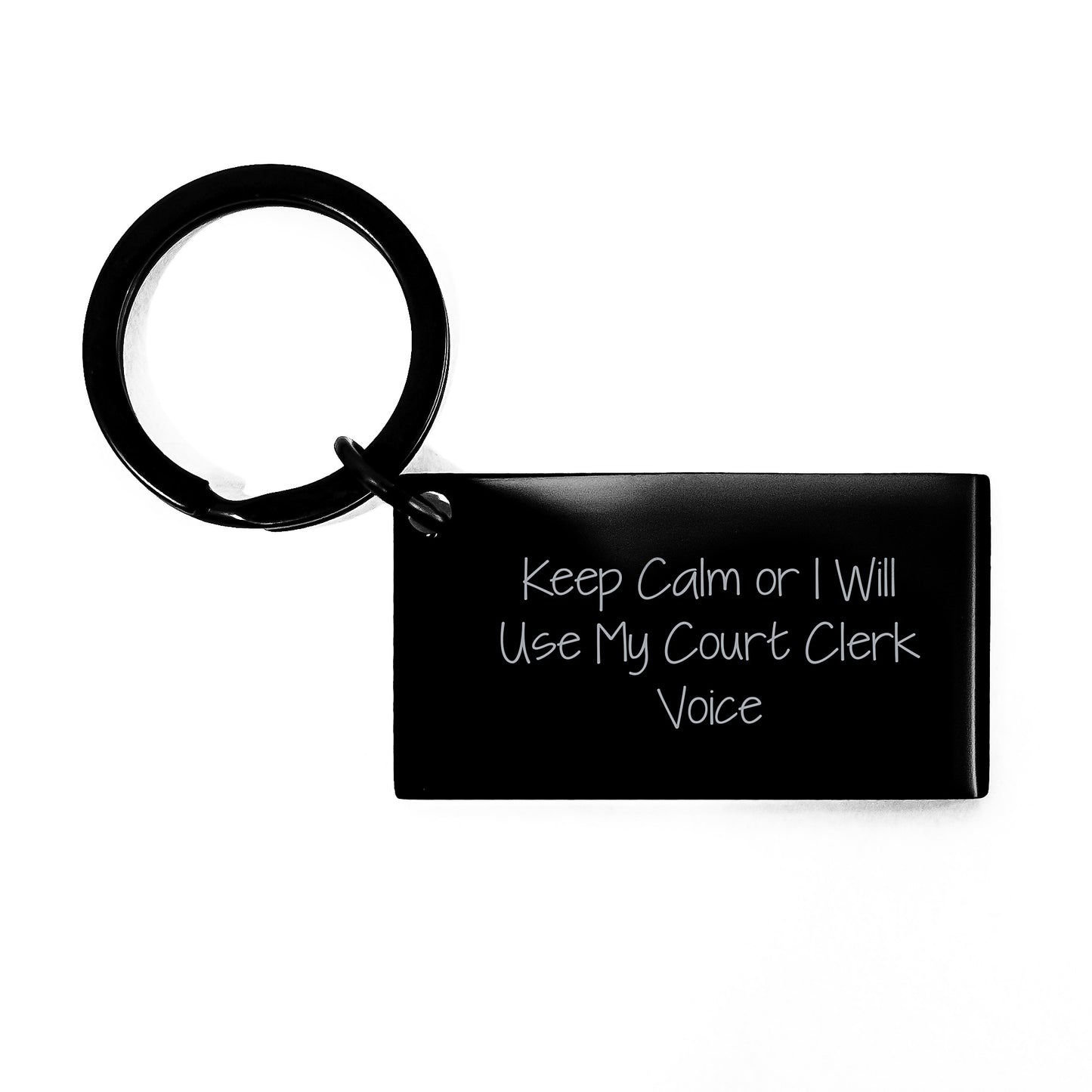 Court Clerk Keepsake Keychain for Him Birthday Gift With Engraved Quote - Image 1
