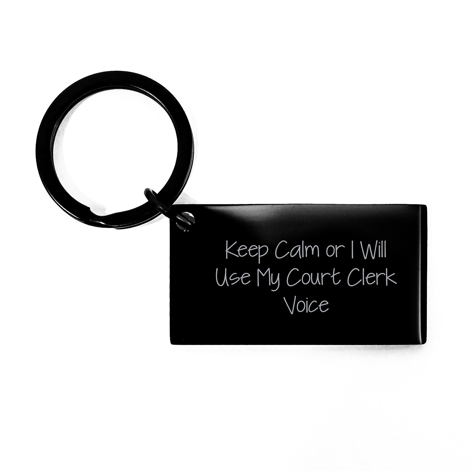 Court Clerk Keepsake Keychain for Him Birthday Gift With Engraved Quote - Image 1