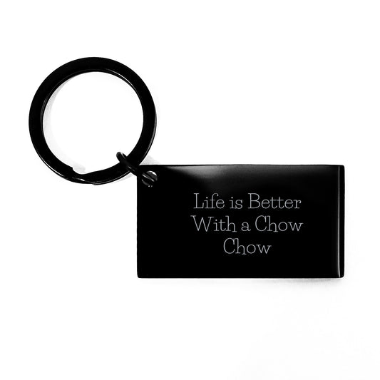 Chow Chow Dog Lovers Gifts from Friends and Family, Unique Valentine's Keychain with 'Life Is Better With A Chow Chow' Message - Image 1