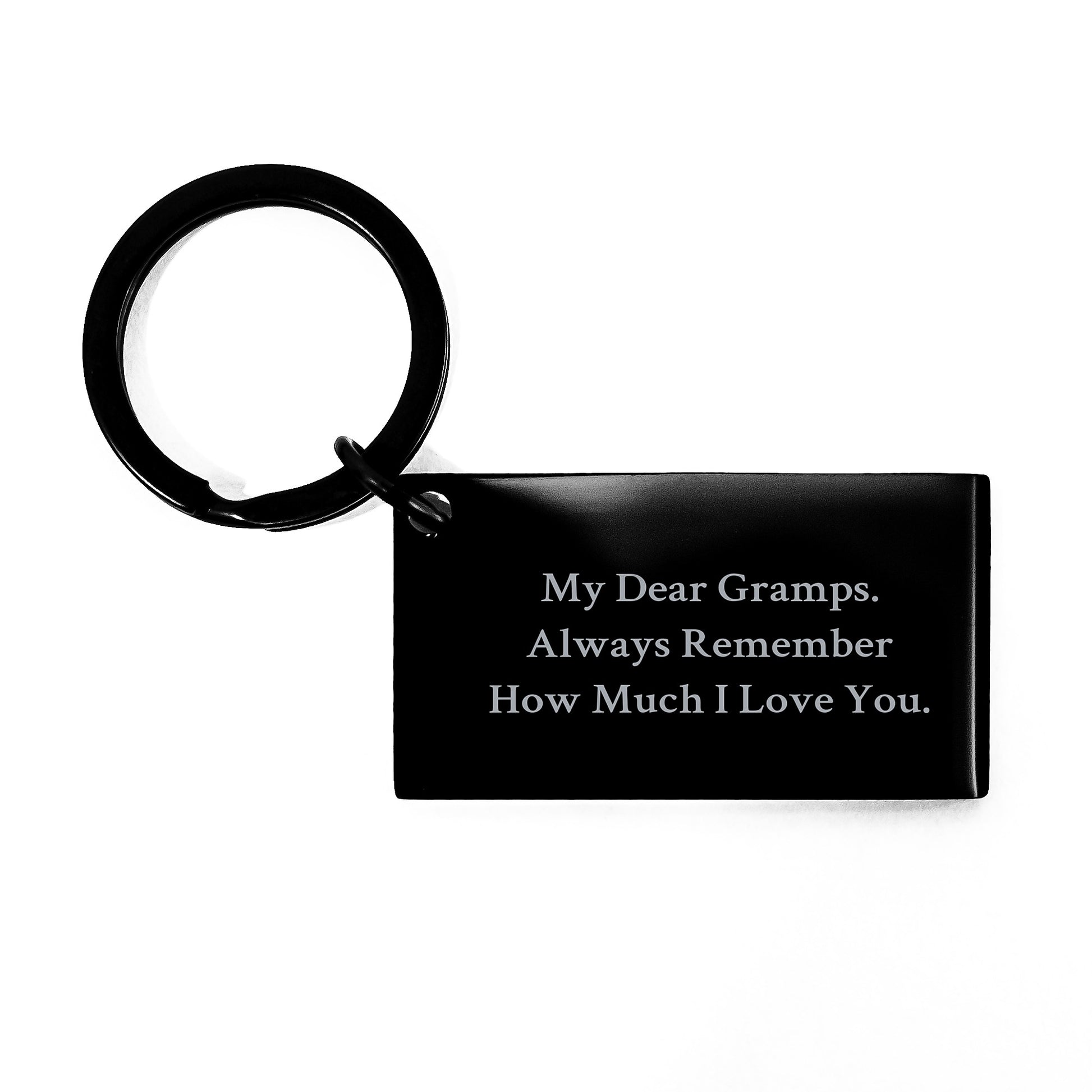 Gramps Keepsake Keychain Birthday Gift for Him Heartfelt Engraved Silver - Image 1