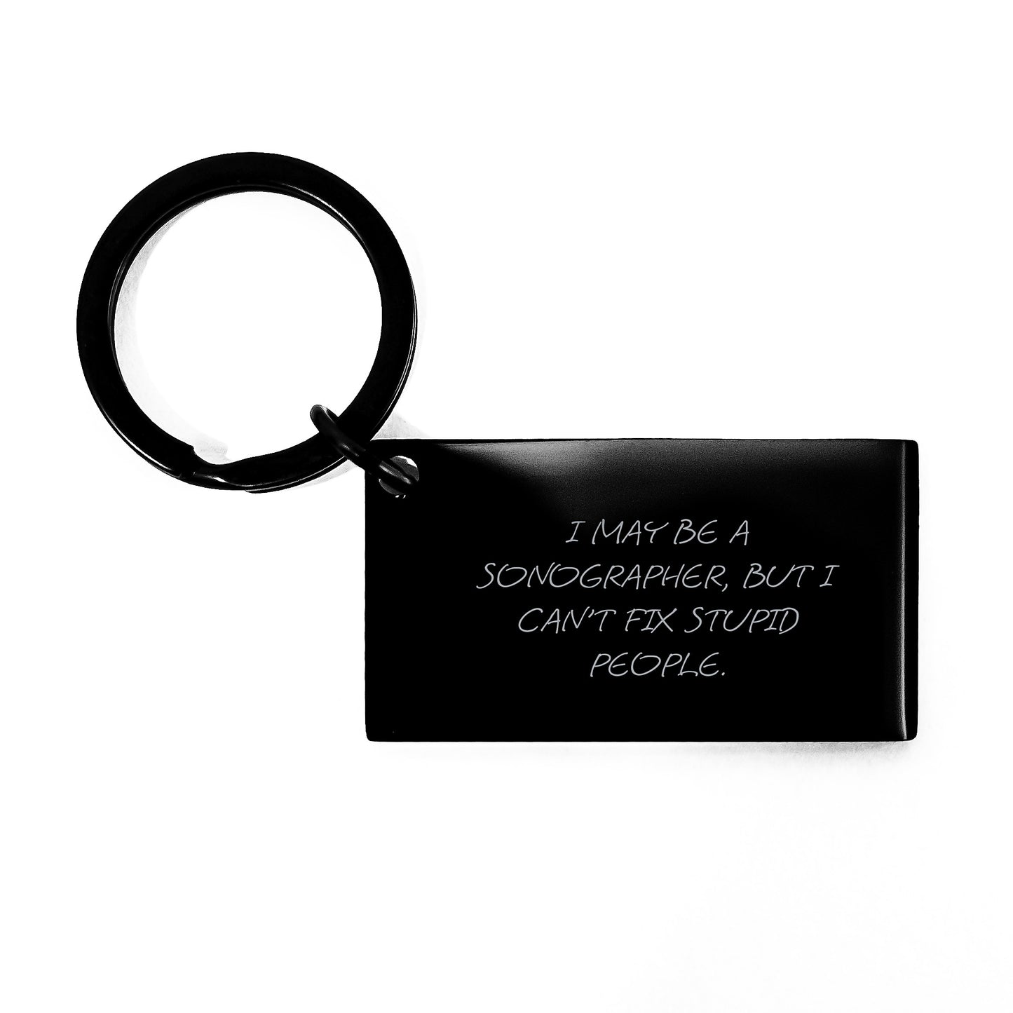 Quirky Sonographer Keychain Novelty Engraved for Friends Birthday Gift - Image 1