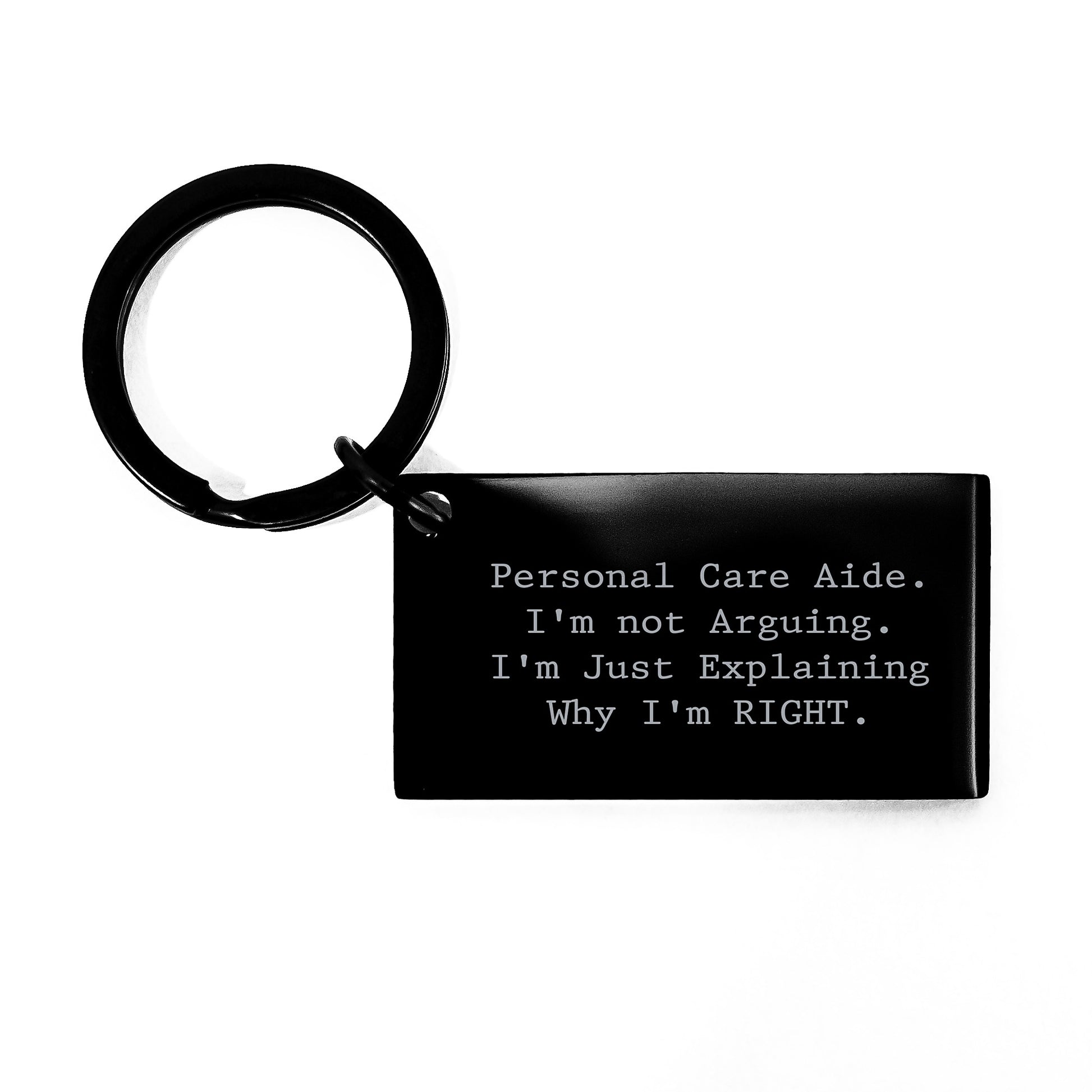 Personal Care Aide Stainless Keepsake Keychain Birthday Gift for Him - Image 1