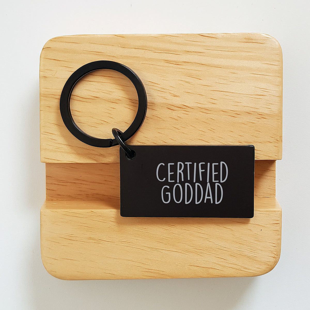 Goddad Funny Birthday Keychain Gifts from Friends, Keychain for Dad, Funny Keychain with 'I'm a Certified Goddad' Quote, Birthday Unique Gifts for Men - Image 2