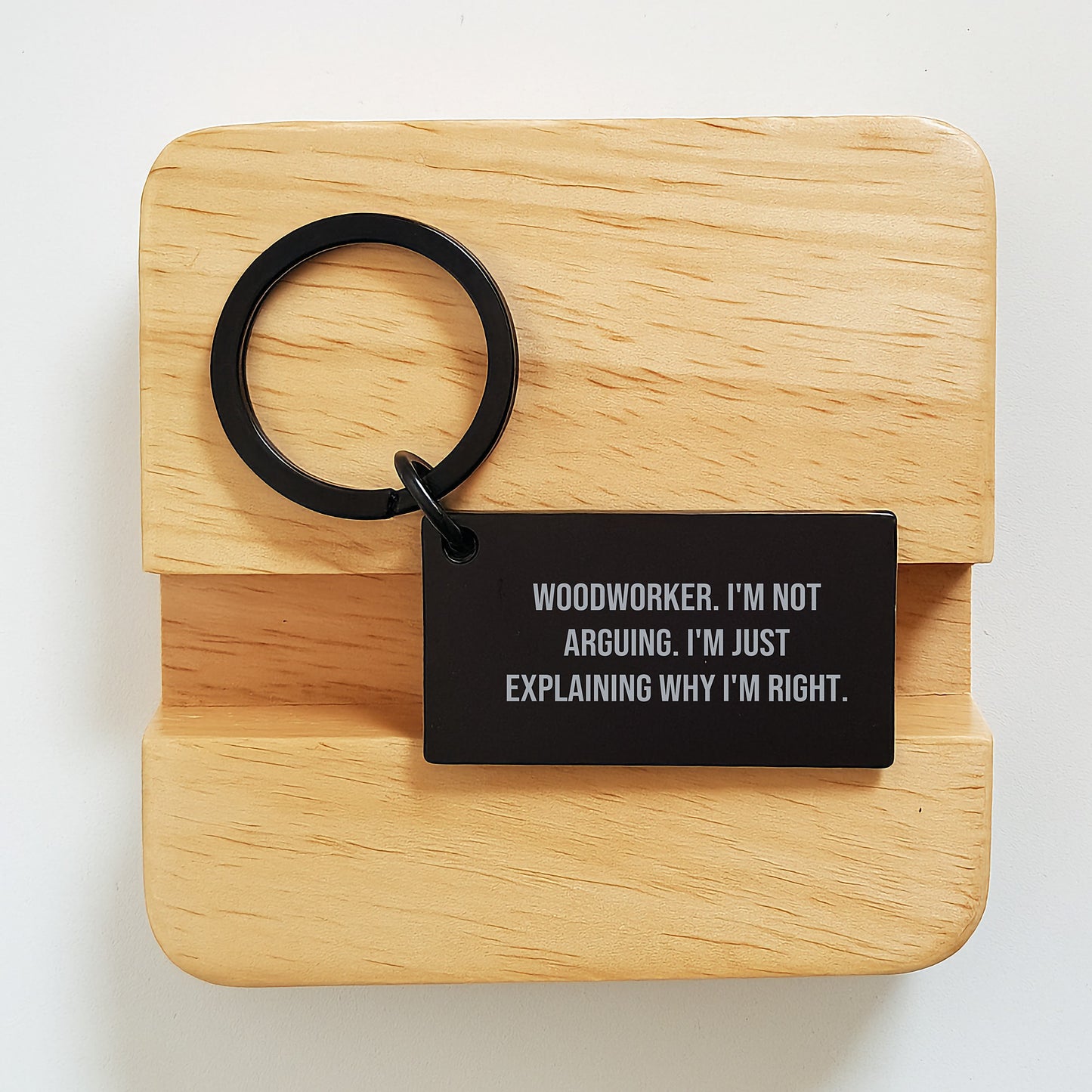 Woodworker Keepsake Engraved Keychain for Him Birthday Gift Premium - Image 2