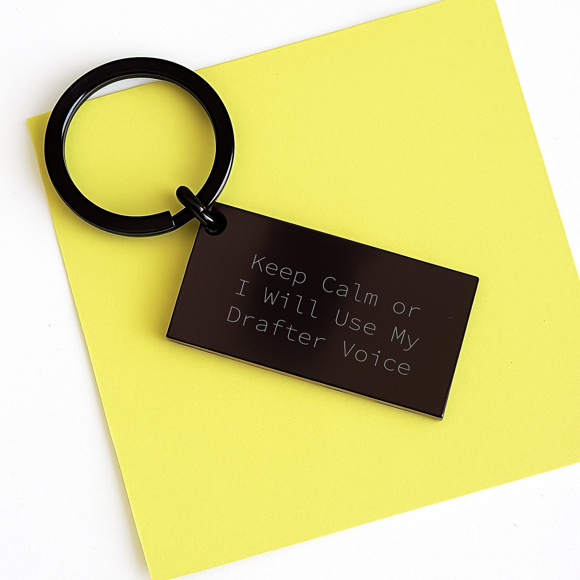 Funny Drafter Gifts for Men, Father's Day Unique Keychain with Keep Calm Or I Will Use My Drafter Voice, Engraved Stainless Steel Keychain for Drafter Enthusiasts from Friends and Family - Image 3