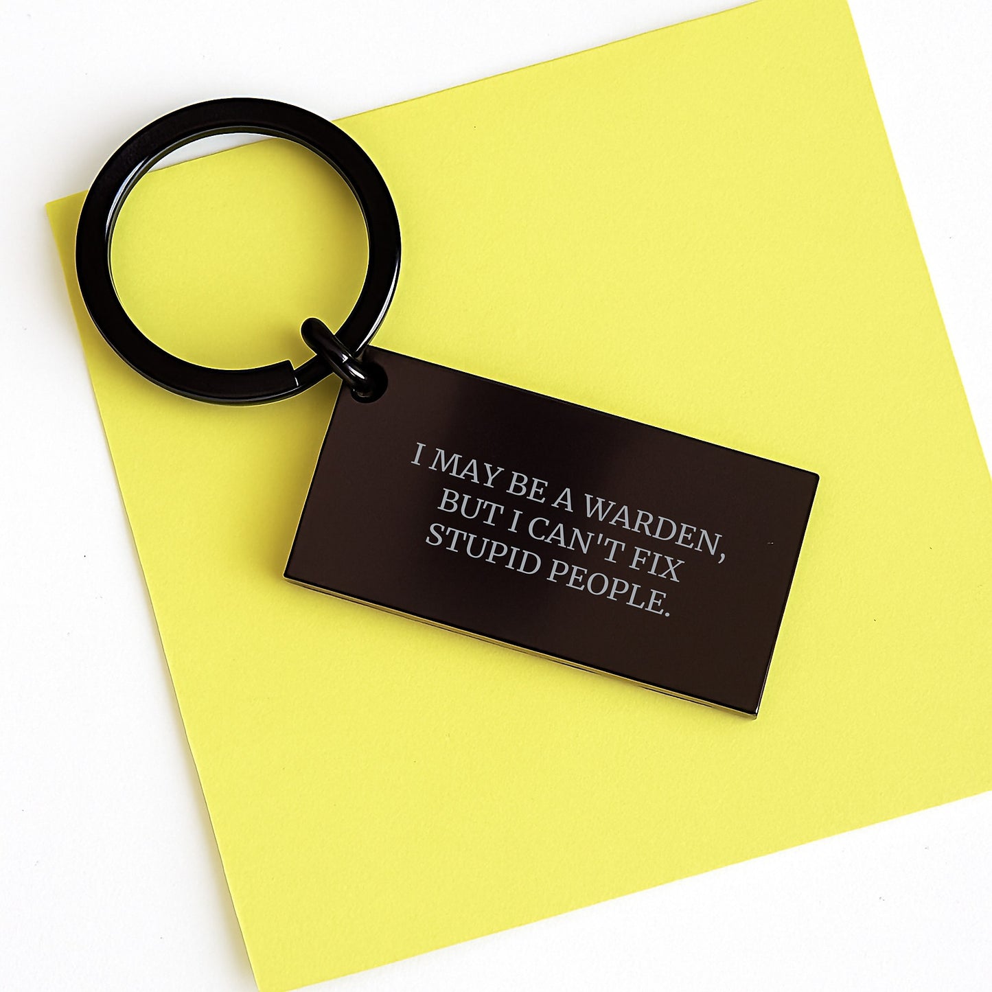 Warden Keepsake Keychain for Him Birthday Gift – Irony on Duty and Humor - Image 3