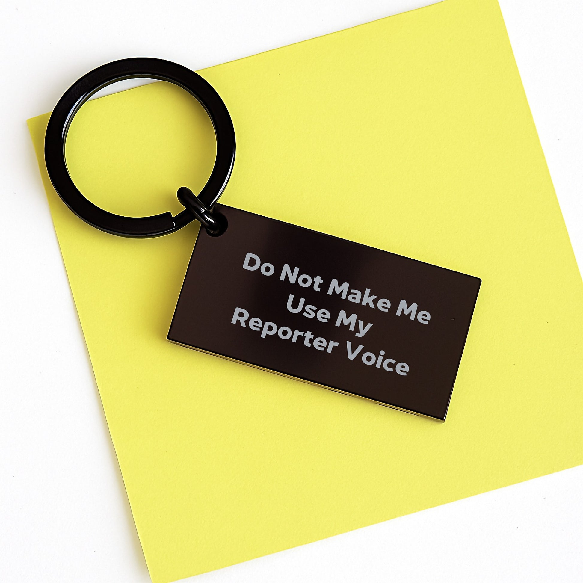 Reporter Keepsake Keychain for Him Birthday Gift – Bold Engraved - Image 3