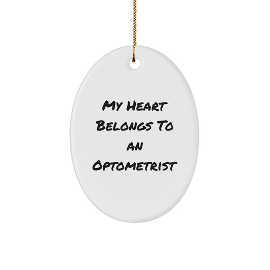 Funny Optometrist Oval Ornament for Christmas Unique Gifts from Friends to Family - Image 1