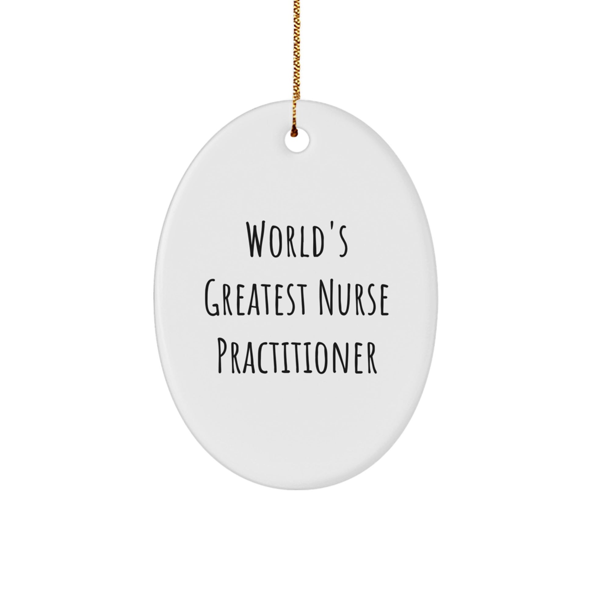 Christmas Gift for Her Nurse Practitioner Oval Ornament Present - Image 1