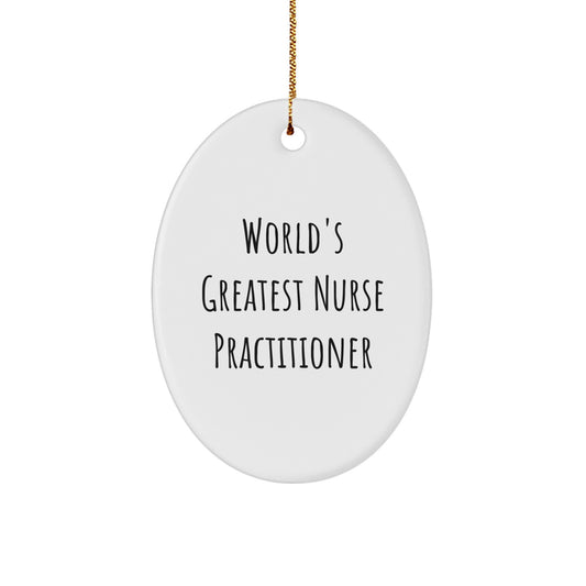 Christmas Gift for Her Nurse Practitioner Oval Ornament Present - Image 1