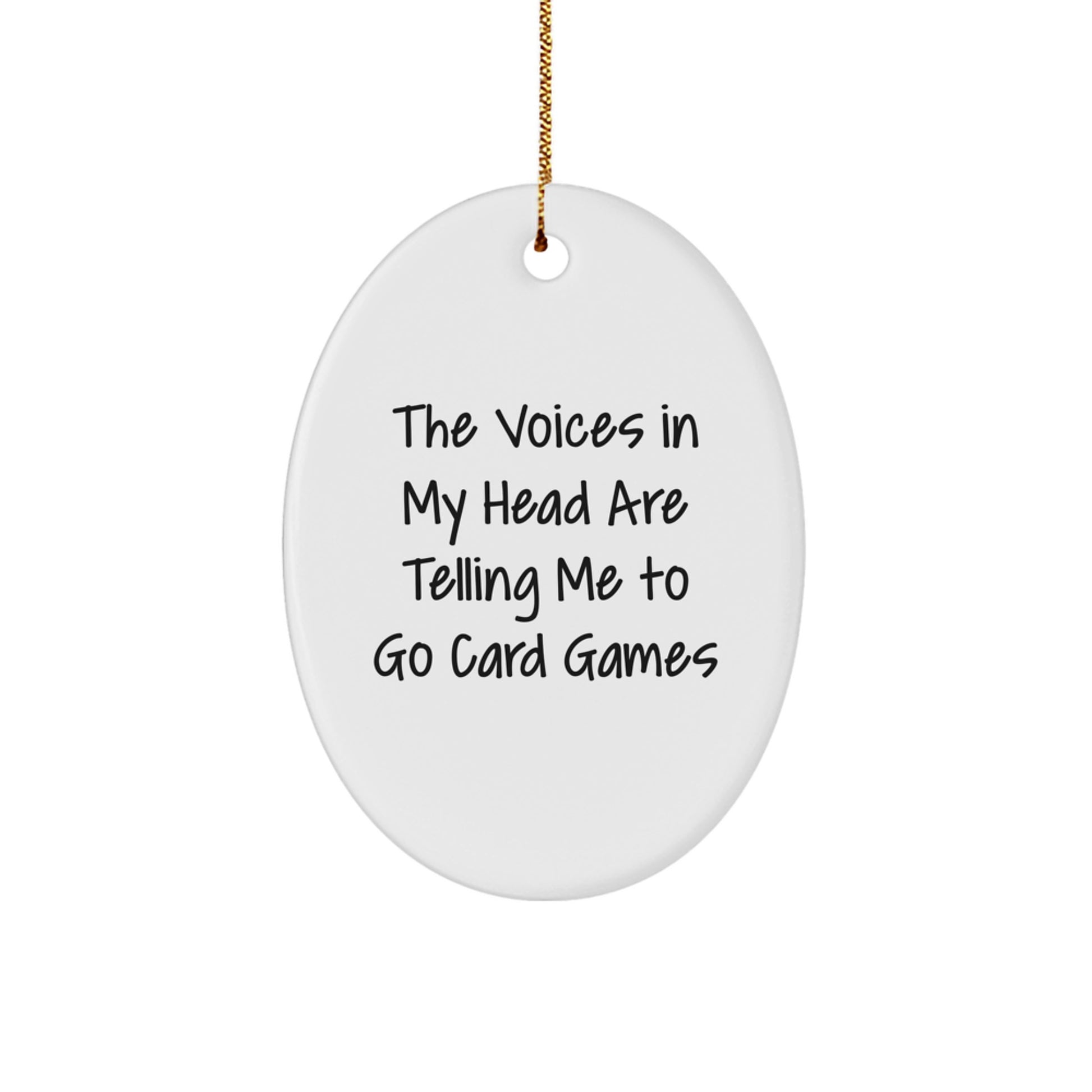 Funny Card Games Gifts from Men for Friends and Family Oval Ornament, Christmas Unique Gifts, Handmade Oval Ornament for Card Games Enthusiasts - Image 1