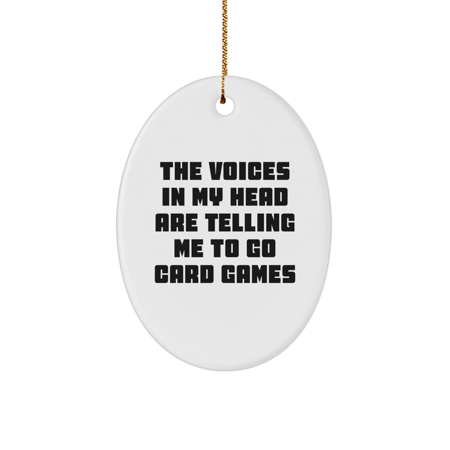 Funny Card Games Oval Ornament Gifts from Family, Friends, or Co-workers for Christmas - Image 1