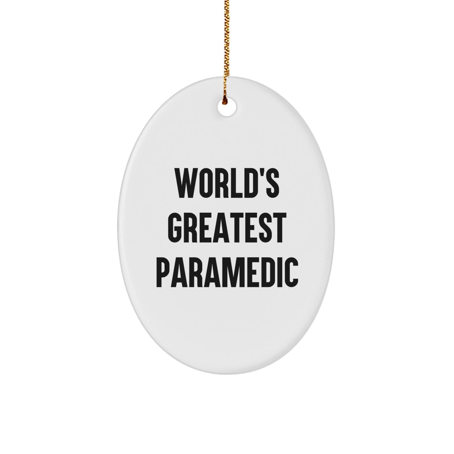 Funny Rescue Worker Gifts from Friends, World's Greatest Rescue Worker Oval Ornament Christmas Unique Gift for Men - Image 1