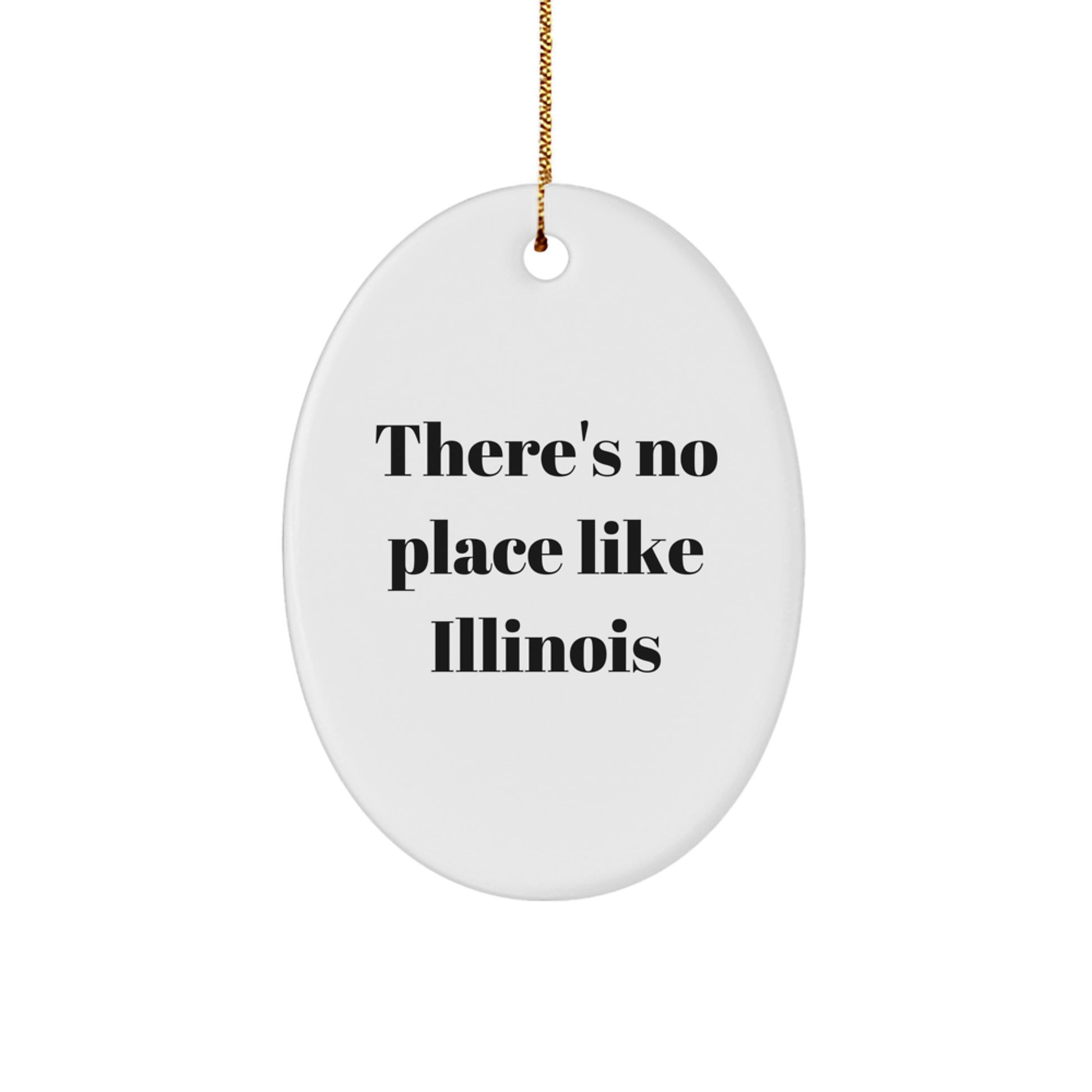 Funny Illinois Christmas Oval Ornaments Gifts from Friends for Illinois Family Members - Image 1