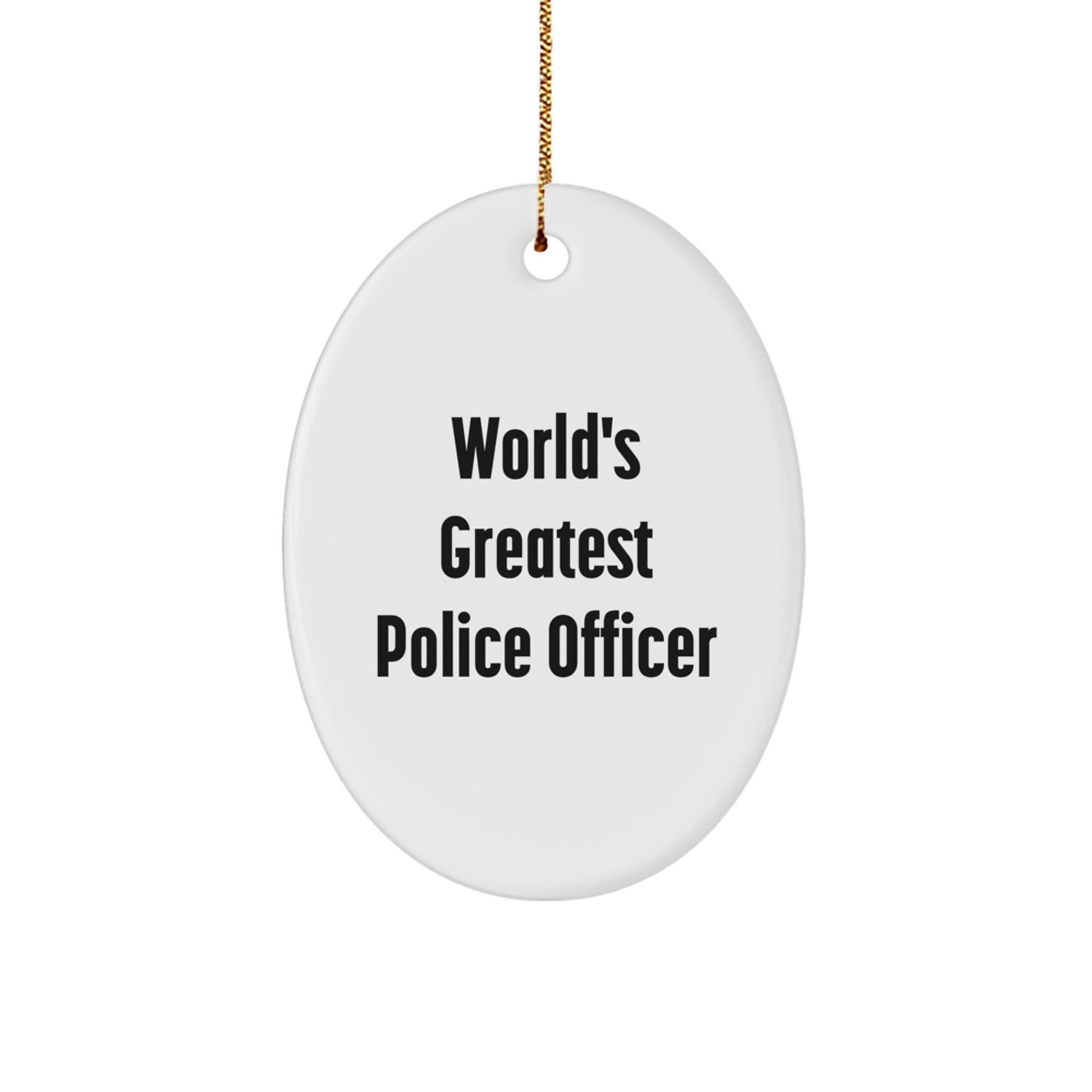 Funny Police Officer Gifts for Men Christmas Oval Ornament from Family - Image 1