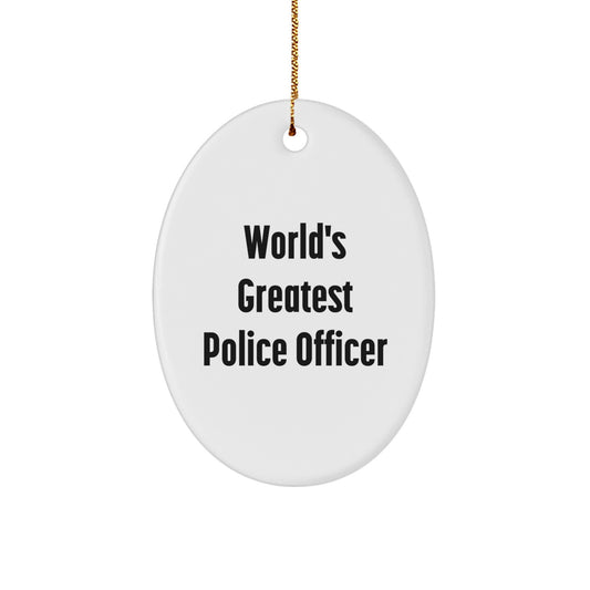 Funny Police Officer Gifts for Men Christmas Oval Ornament from Family - Image 1
