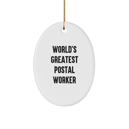 Postal Worker Keepsake Durable White Christmas Ornament for Him Gift - Image 1