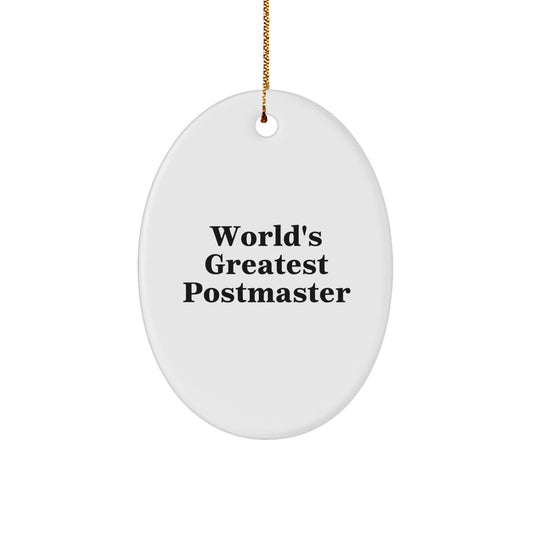 Christmas Gift for Her Postmaster Oval Ornament Bright Present - Image 1