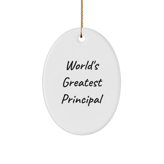 World's Greatest Principal Oval Ornament Gifts from Friends for Men Principal - Image 1