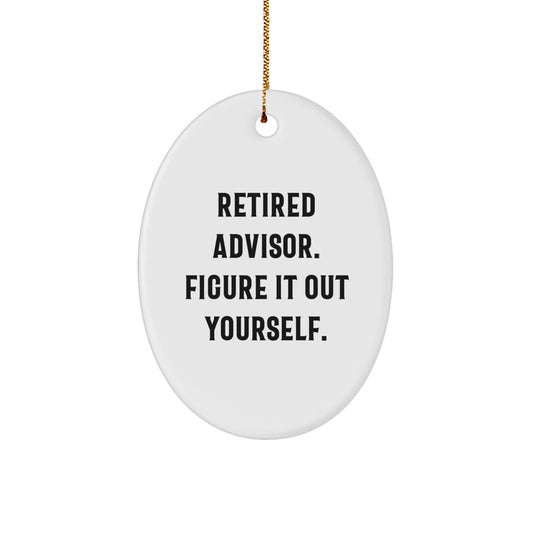 Durable White Oval Christmas Ornament for Coworkers Gift – Advisor Idea - Image 1