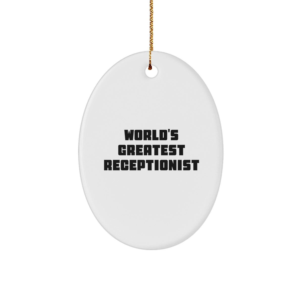 Receptionist Oval Ornament Idea for Coworkers Christmas Gift - Image 1