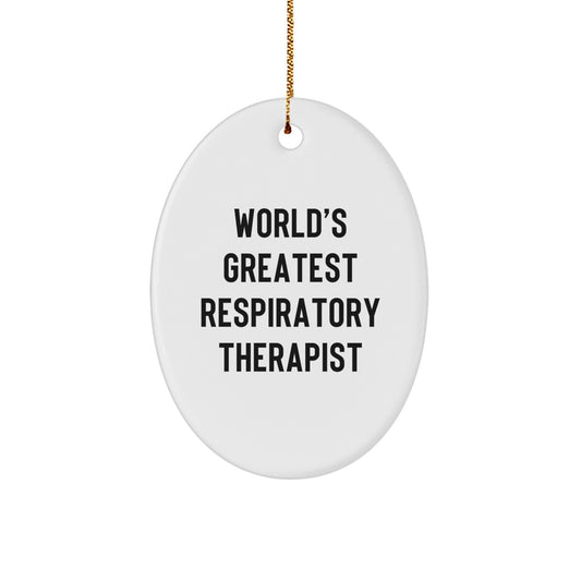 Christmas Gift World's Greatest Respiratory Therapist Ornament for Her - Image 1