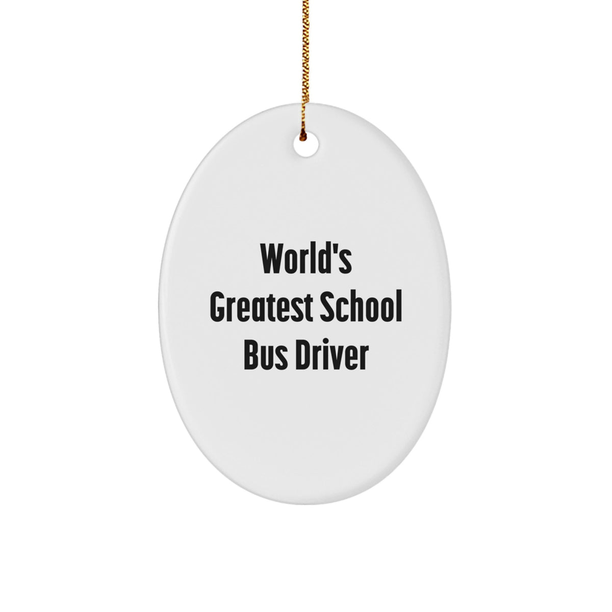 School Bus Driver Oval Christmas Ornament Idea Gift for Coworkers - Image 1