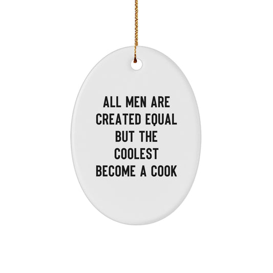 Funny Cook Gifts from Men, Oval Ornament for Cooks, Unique Christmas Unique Gifts for Cook Friends - Image 1