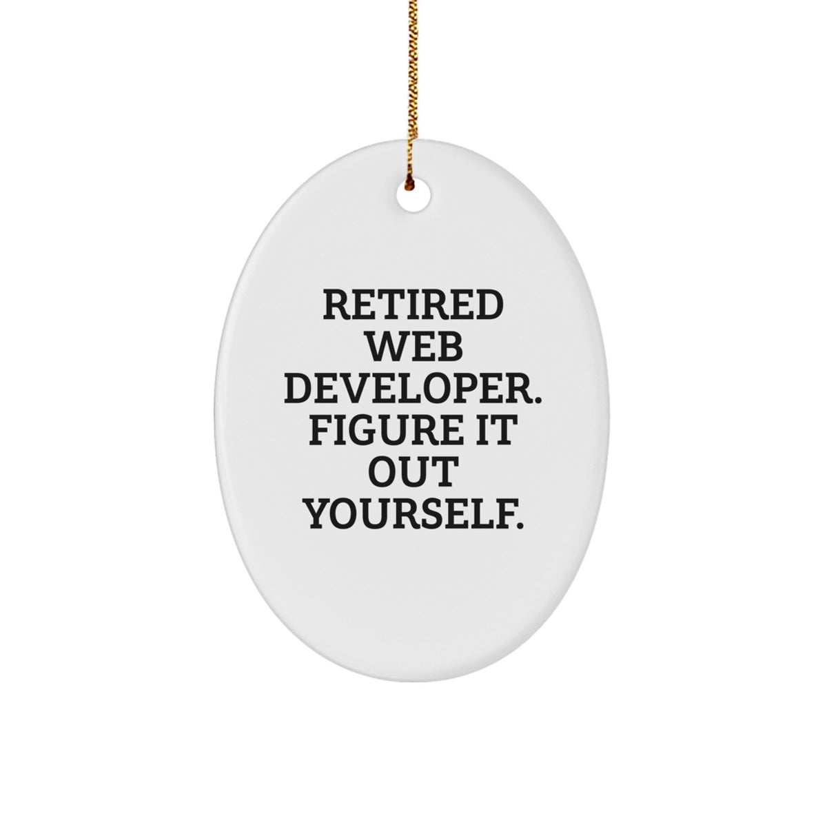 Funny Web Developer Gifts for Him, Oval Ornament from Retired Web Developer, Christmas Unique Gifts for Friends, Family, Coworkers, and Loved Ones - Image 1