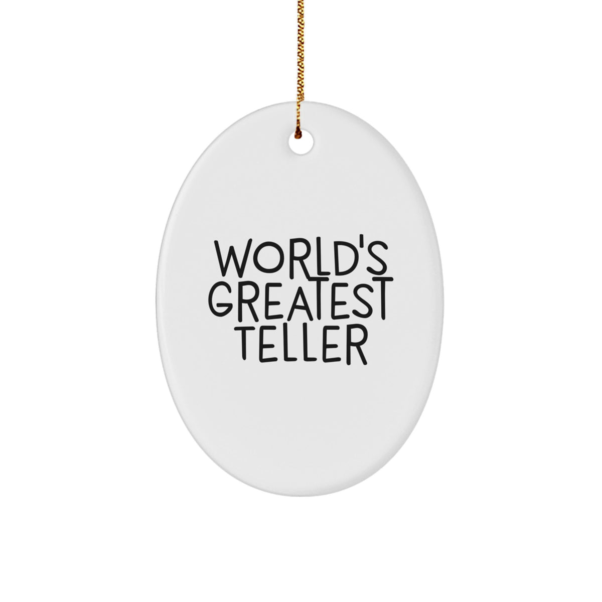 Funny World's Greatest Teller Gifts for Men, Teller Oval Ornament, Christmas Unique Gift Ideas - Image 1