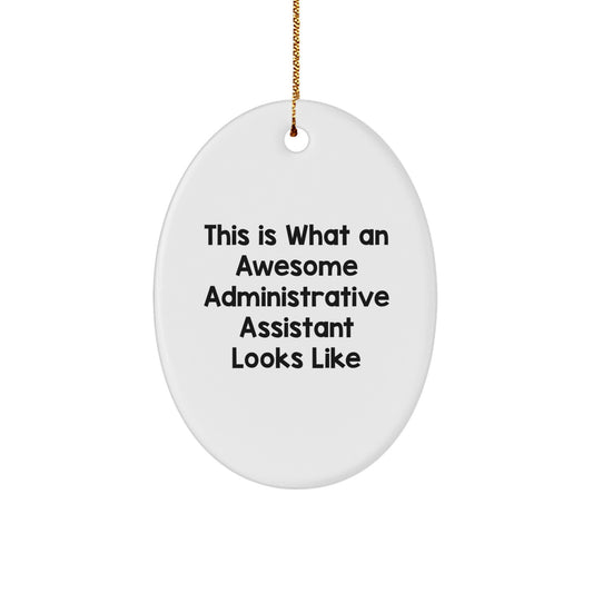 Funny Oval Ornament Gifts for Administrative Assistants Christmas Unique Presents from Friends and Family - Image 1