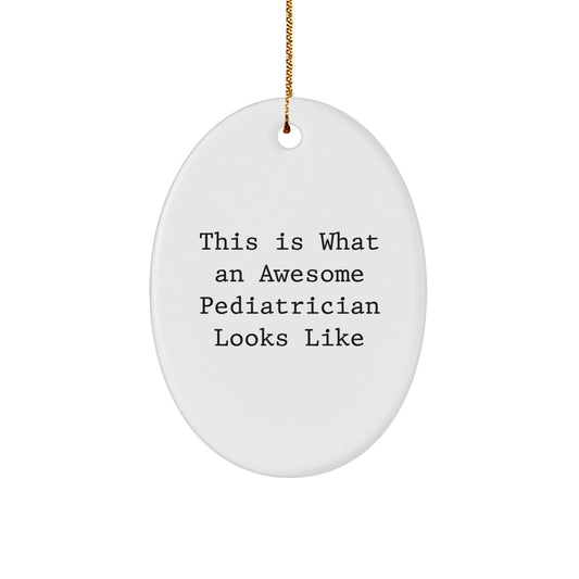 Cheerful Pediatrician Oval Christmas Ornament for Friends Gift - Image 1