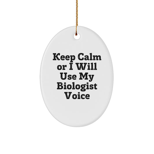 Funny Biologist Gifts for Men, Oval Ornament Christmas Unique Gifts from Friends - Image 1