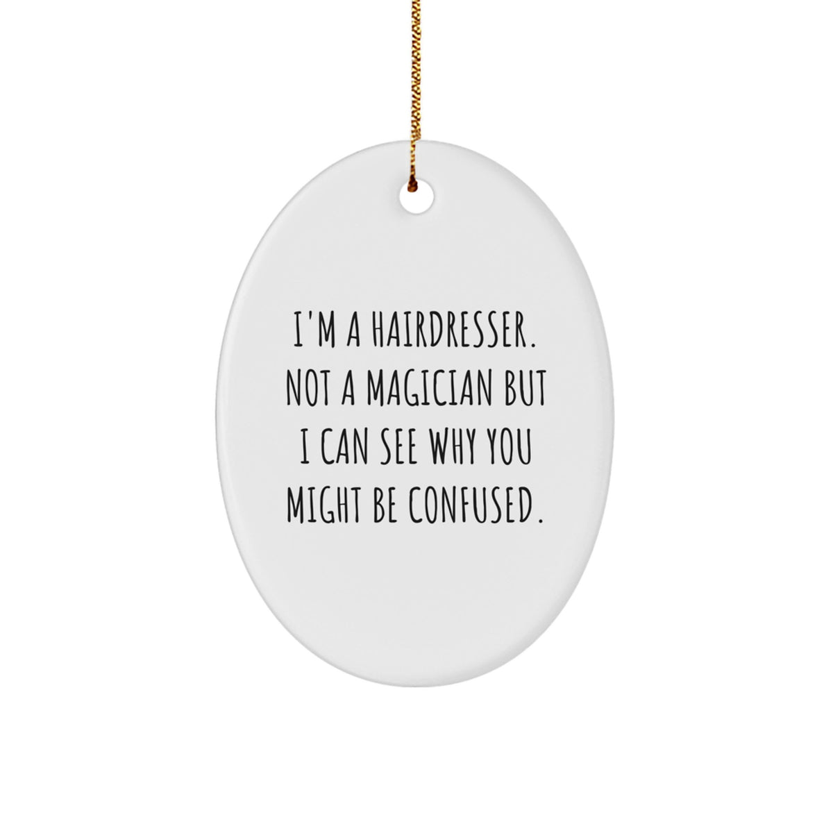 Quirky Hairdresser Christmas Ornament for Friends Gift – Novelty - Image 1