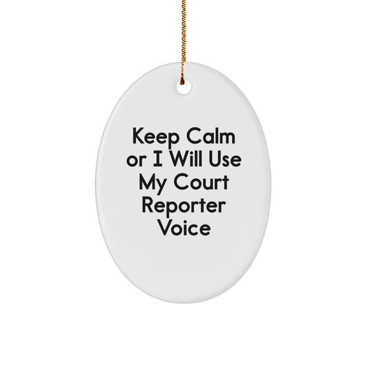 Funny Court Reporter Oval Ornament for Christmas Unique Gifts from Family to Court Reporter Friends - Image 1