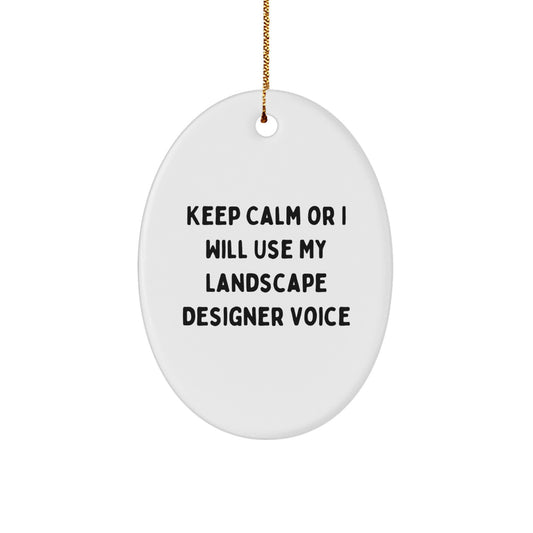 Funny Landscape Designer Gifts from Friends, Unique Oval Ornament for Christmas Unique Gifts for Landscape Designer - Image 1