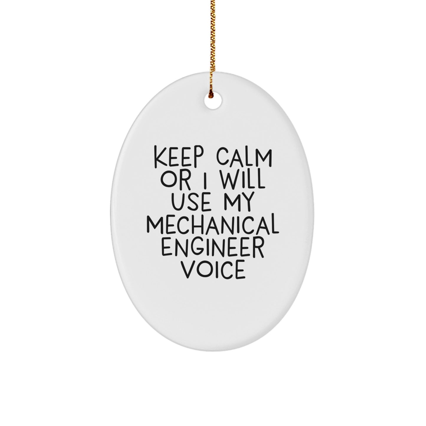 Funny Mechanical Engineer Gifts for Men, Oval Ornament, Christmas Unique Presents from Friends to Coworkers or Family - Image 1