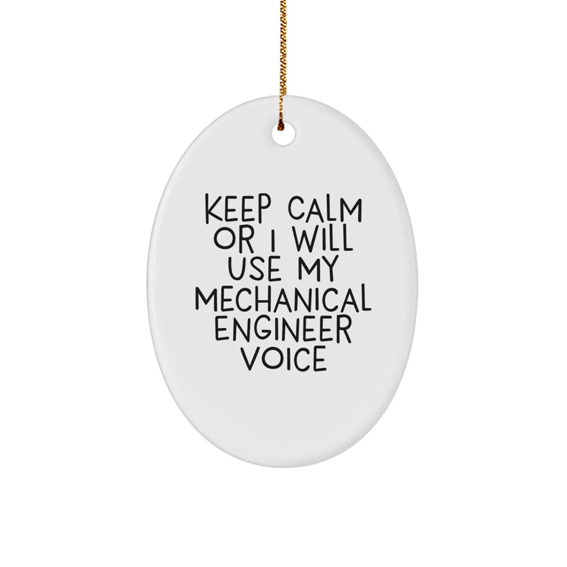 Funny Mechanical Engineer Gifts for Men, Oval Ornament, Christmas Unique Presents from Friends to Coworkers or Family - Image 1